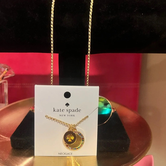 Kate Spade NWT Pave’ Multicolor Pendant & Chain $89 Retail - Picture 1 of 6